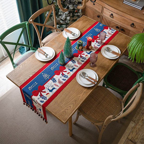 ##/Julbordflagga med fransar, canvas, 35*220cm##/