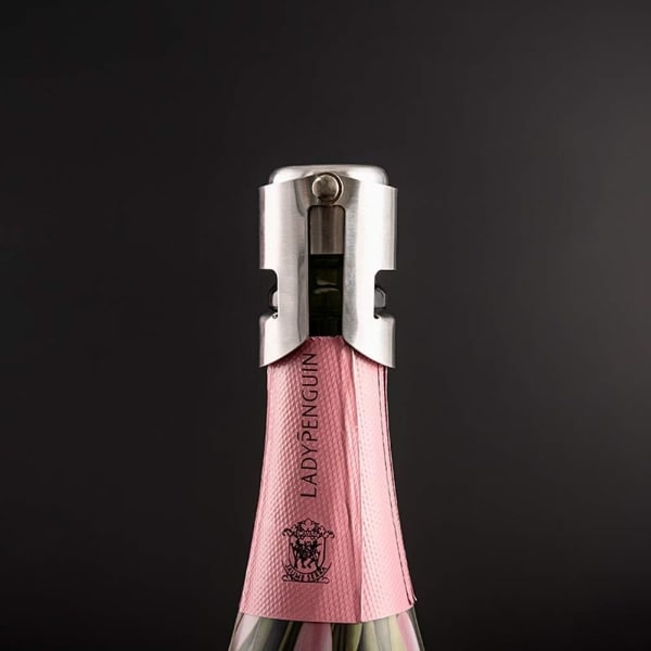 Vinstop, 4 Rustfrit Stål Champagneprop, Champagneprop, Mousserende Vinbesparer, Champagnegaver