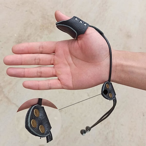 Bueskydning Tommelfinger Ring Fingerbeskytter til Jagt Mål Recurve Bue Ko Hud Blødt Læder Beskytter Handske