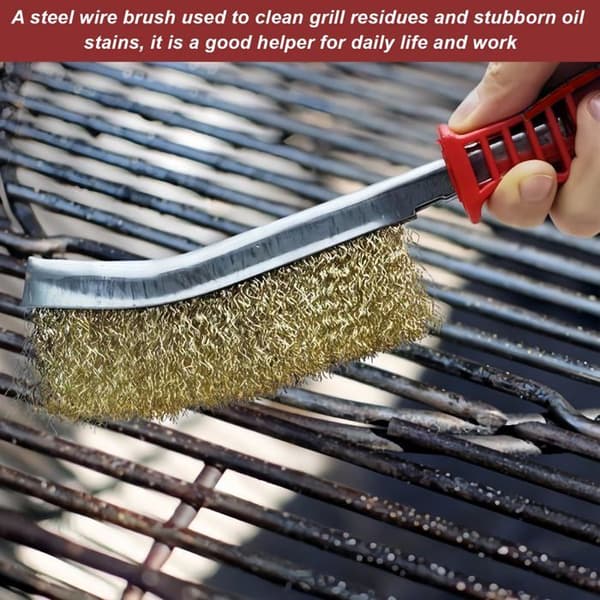 Sett med 3 grillbørster i messing. Metallbørste i messing. Små metallbørster med bust.