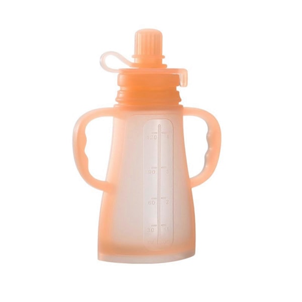 Gjenbrukbar Matposefyller for Spedbarn Babymat Puree Maker Klem Mat Oppbevaringspose Multifunksjon Oransje Orange