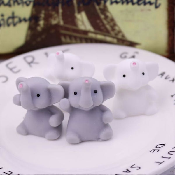 Sinknap Söta Squishy Elefant Klämma Läkning Rolig Barn Kawaii Leksak Stressavlastare Dekoration White