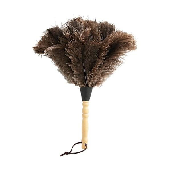 Fjærstøvbørste Antistatisk Vaskbar Resirkulerbar Rengjøring Struts Hår Trehåndtak Fluffy Duster A