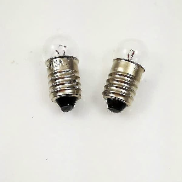 10 kpl Mini-lamppuja E10-kierteellä taskulampulle, 2,5 V 0,3 A