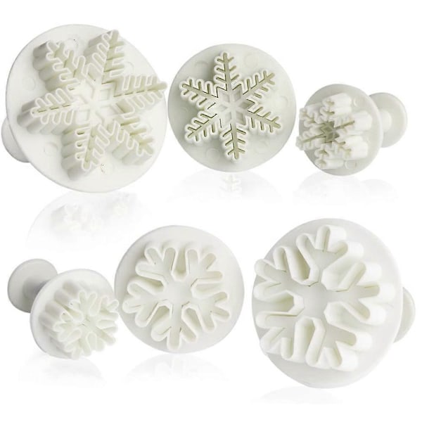 6 st Fondantkakor Utstickare Snöflingor Utstickare Utkastare