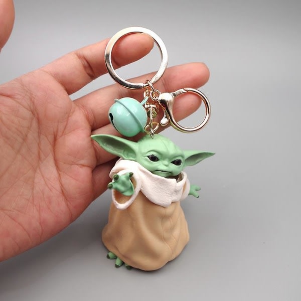 Disney Baby Yoda nøkkelring Yoda modell nøkkelring Kawaii tegneserieanheng nøkkelring