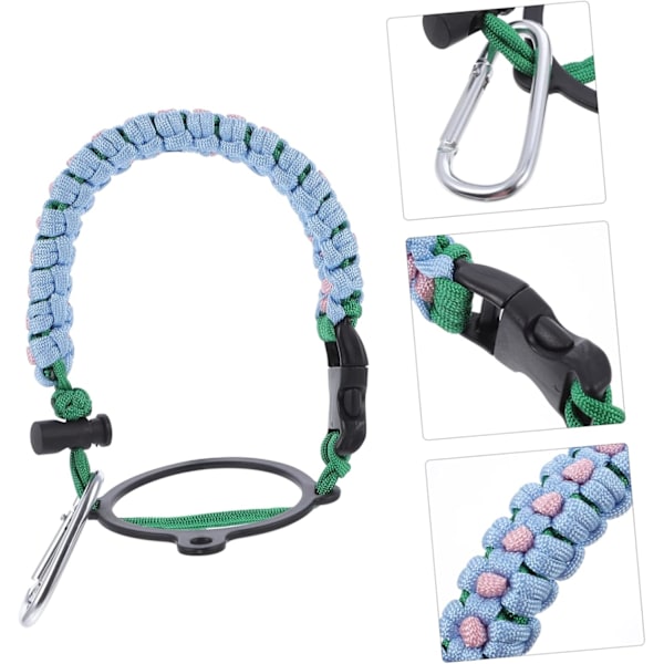 1 st kopprep handrep camping armband vattenflaska överlevnadsrem överlevnadsrep armband karbinhake rem rep rem bärare vatten Yellow