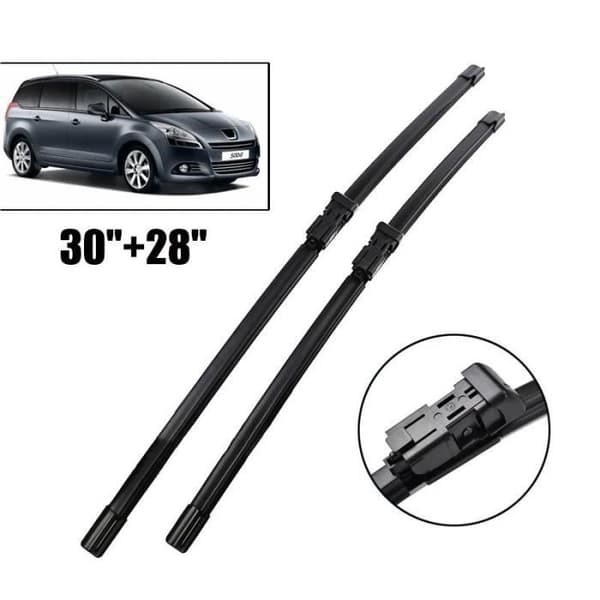 Sæt med 2 viskerblade foran til Peugeot 5008 MK1 2009 2010 2011 2012 2013 2014 2015 2016 2017