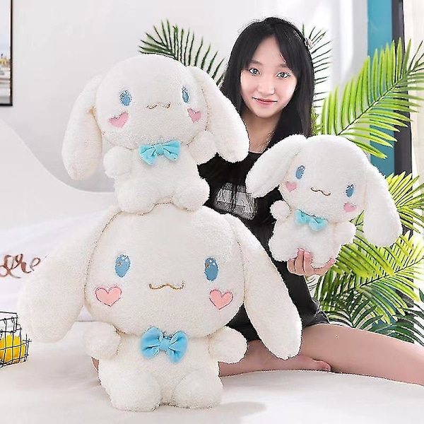 Sanrio Kawaii Cinnamoroll Anime Hund Plyschleksak Kudde Fylld Djur Komfort Mjuk Peluche Dockor Barn Födelsedag Julgåva Leksak 60cm