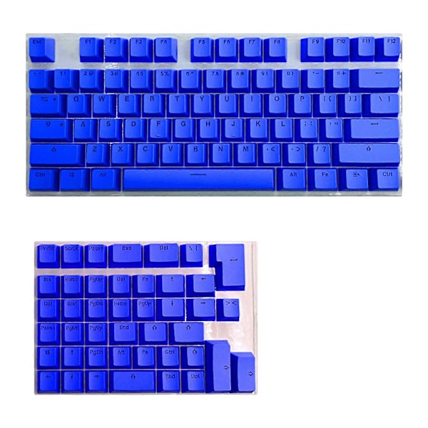117 stk Mini Tastaturhetter i Slitsterkt PBT-materiale, Dekorative Renfargede Tastaturhetter for Datatilbehør Dark Blue