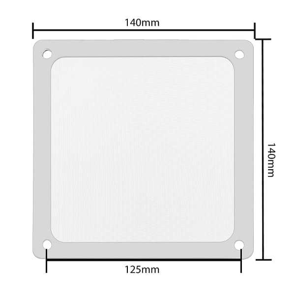 140mm pölysuodatin, 10 kpl magneettikehyksellä PC-tuulettimen pölysuodatinverkko PC-jäähdyttimen suodatin pölytiivis PVC-kansi tietokoneen tuulettimen ritilät - valkoinen