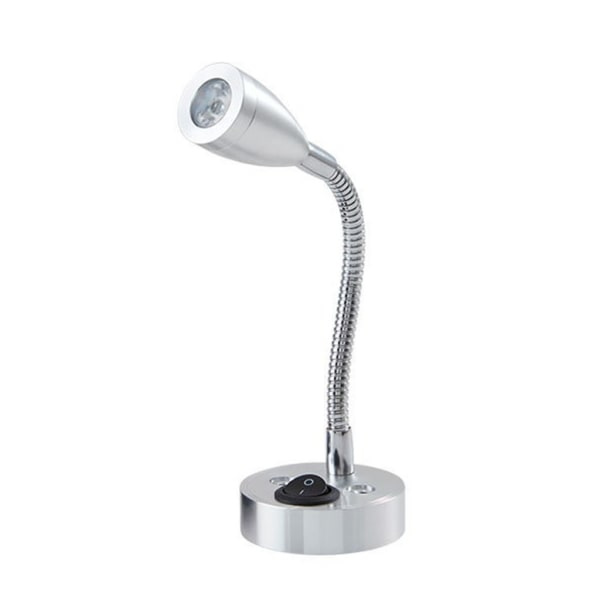 Gooseneck RV Leselampe 12v 3w Nachttischlampe mit Schalter für Lesen Boot Yacht Wohnwagen Wohnmobil Weiß White 6000K