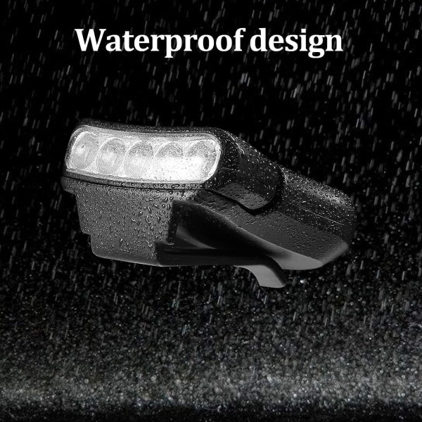6 stk. Clip-hovedlamper, hovedlamper, sikkerhedshjelmtilbehør, 5 LED-roterende kasketlygte, clip-on lommelygte, clip-on kasketlygter (sort)