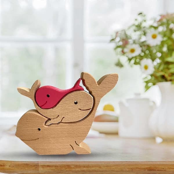 Træfigur, dyr der krammer ornamenter, kompatible med mors dag Valentinsdag