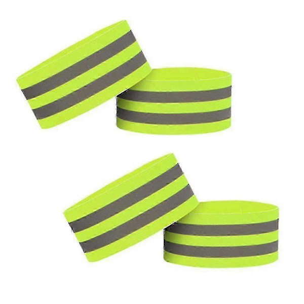 4 stycken reflexband för handled, arm, fotled, grön Happy H