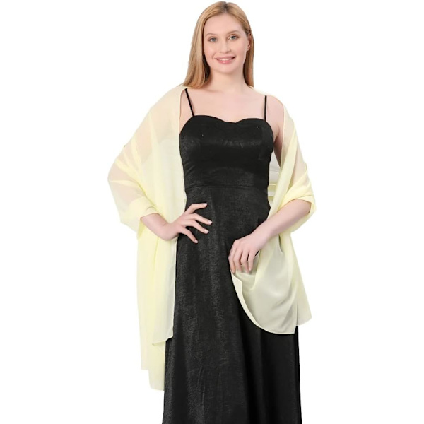 Gennemsigtige bløde chiffon tørklæder og omslag til kvinder af Ladies, lette brudekjoler til aftenfest (beige)