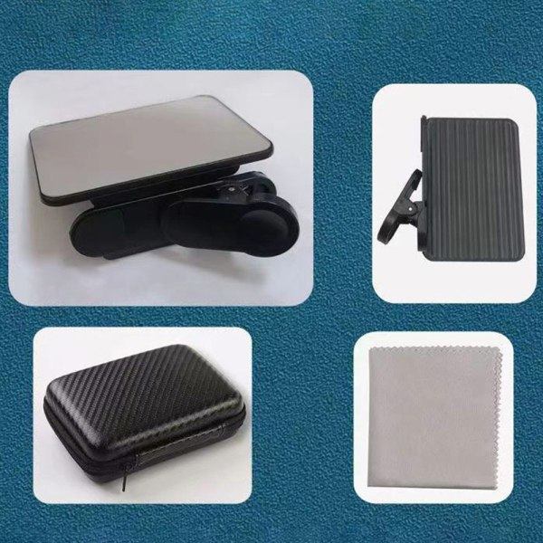 Smartphone Kamera Spejl Refleksion Clip Telefon Refleksion Black