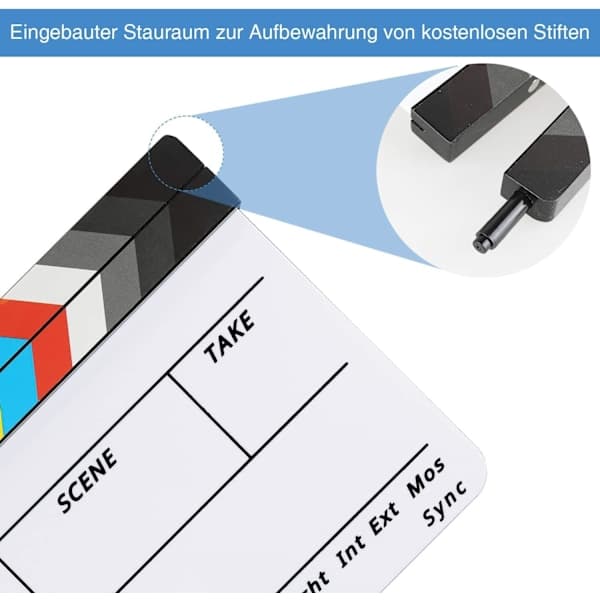 Högkvalitativ griffeltavla, regissörsplatta 30X25cm, färg
