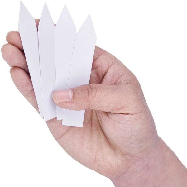 200 plastplante-etiketter, 5 x 1 cm Hvite plast hage-etiketter