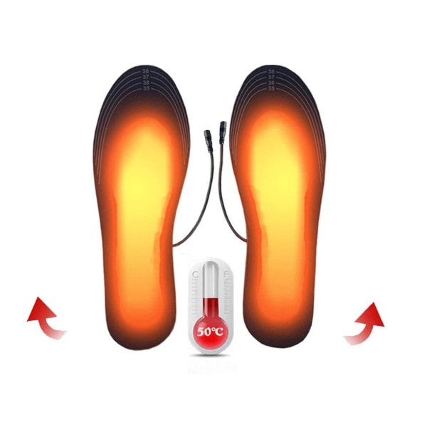1 par uppvärmda innersulor Elektriska kuddar Unisex fotvärmare USB uppladdningsbara skor