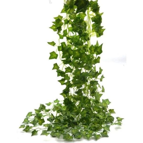 12 stk. 2,4 m kunstige vedbendblade grøn guirlande dekoration