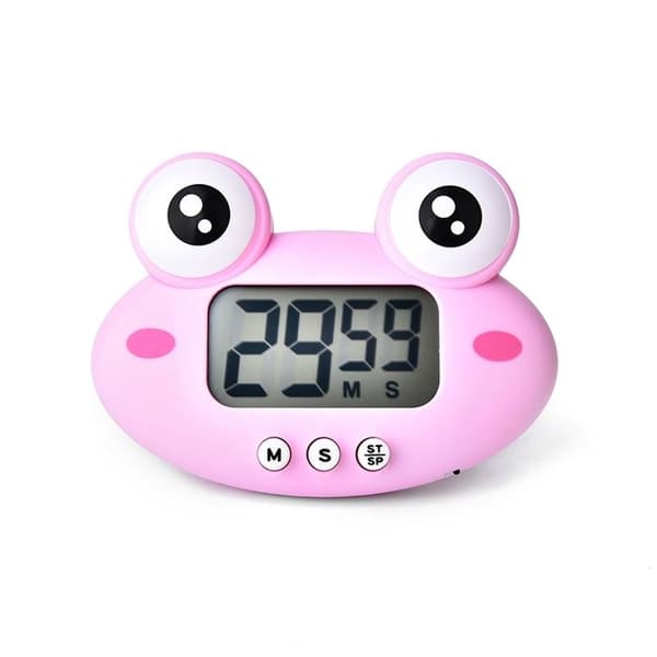Tecknad elektronisk timer - MLBQ - Rosa groda - Stor skärm - Högt ljud - Magnetisk