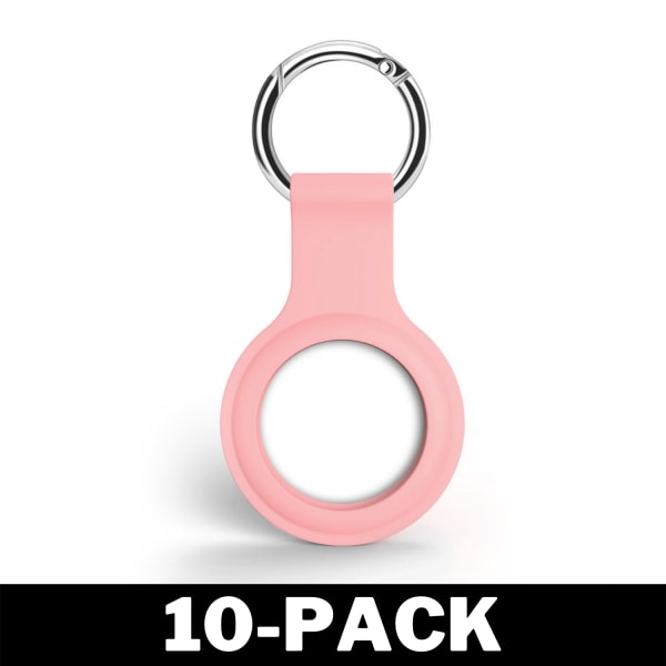 Airtag Apple Shell Silikone Med Nøglering Pink 10-Pack