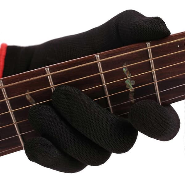 2 delar musiker övar fingertopp vänster höger handhandske gitarr bas handskar L