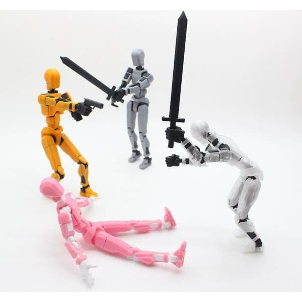 T13 Action Figur, Titan 13 Action Figur, Robot Action Figur, 3D Printet Action NY Sort Grå