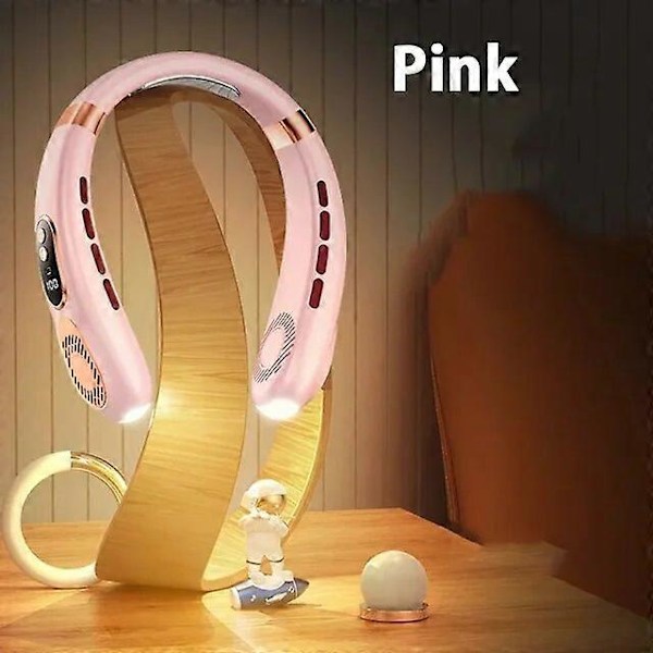 Drivna Handfläktar Hängande Halsfläkt Digital Display Power ventilador Bladlös Halsbandsfläkt Bärbar Sommar Luftkylare USB Uppladdningsbar