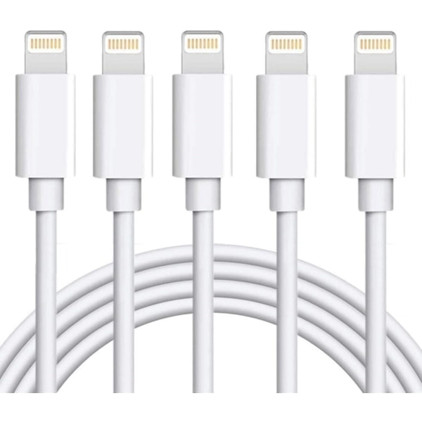 5X Lightning USB kabel till Apple för din iPhone, iPad 1m Vit