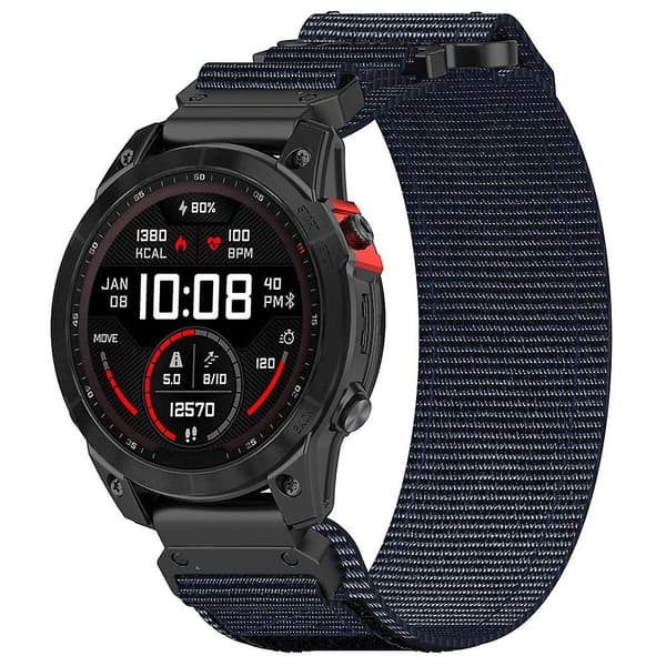 For Garmin Fenix 7X/7X Pro/Instinct 2X/QuickFit 26mm Nylon Sticker Håndleddsstropp - Blå