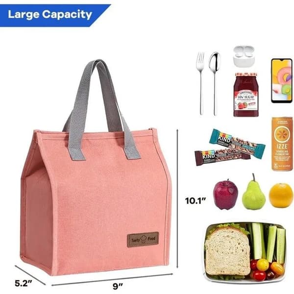 Isoleret madpose, stor kapacitet, pink, til arbejde, kontor, rejser, picnic
