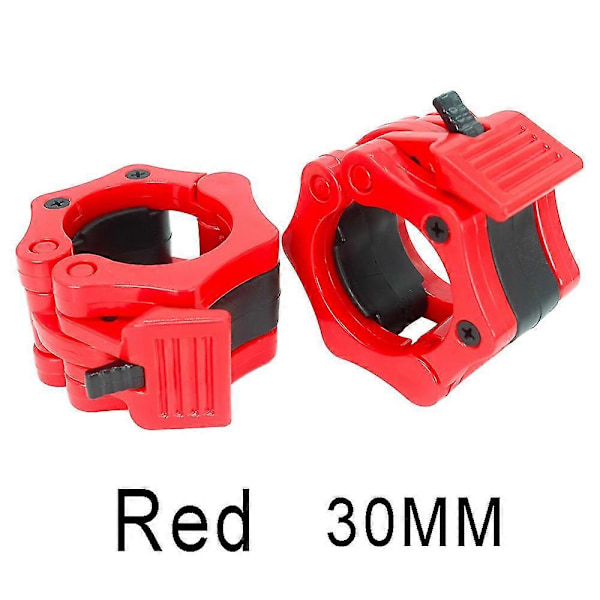 2st/lot Skivstångslås 25mm 28mm 30mm 50mm Skivstångshalsband Clip Hantellås Viktlyftning Skivstångsklämmor Fitness Kroppsbyggning Red-30mm