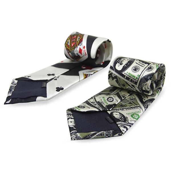 1 stk slips mote poker terningutskrift kostyme rekvisitter Magiker slips slips For Dress Up Party Magiker