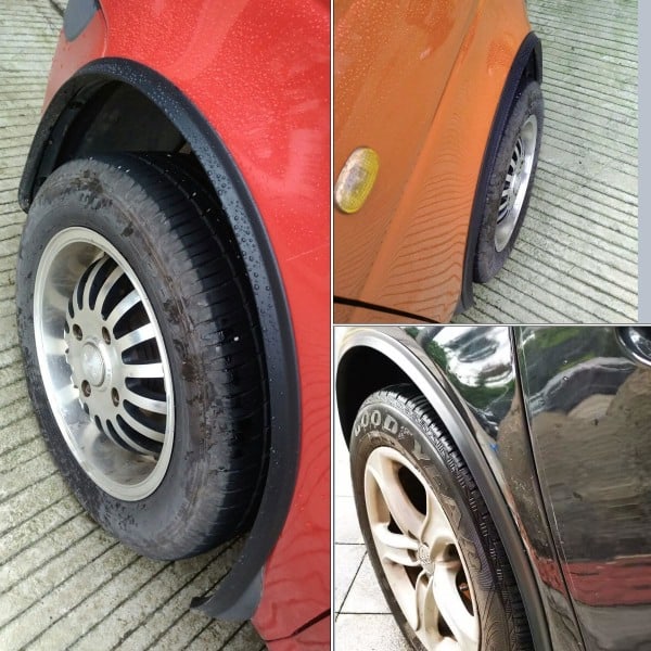 Universal Fender Flares Bilhjulsvalv Ving Expander Båge Ögonbryn Skärmar Läpp Karosseri Kit Cover Mud Guard Tillbehör