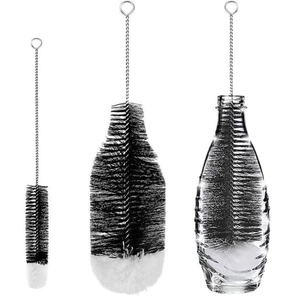2 pullon harjan sarja, puhdistusharjat lasipulloille, termospulloille, tuttipulloille ja kupeille