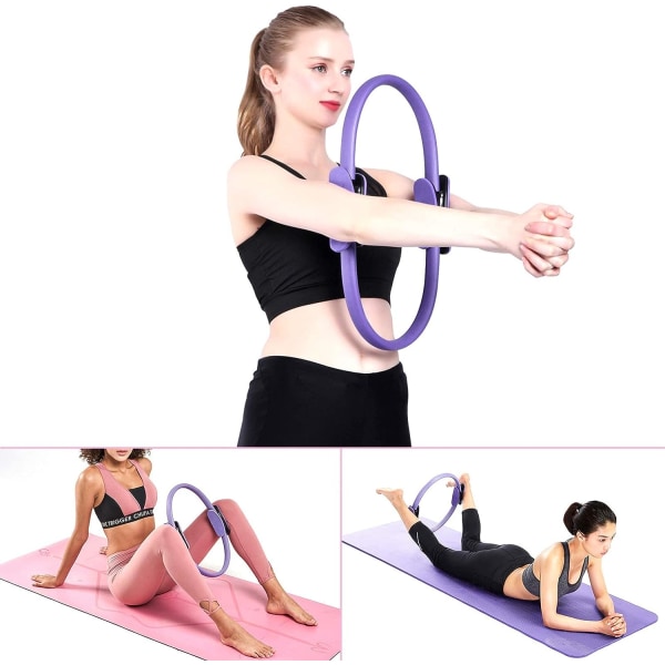 Pilates Ring Dobbelthåndtag Træningscirkel Yoga Fitness Magic Circle bækkenbundstræning Skridsikre skumpuder med dobbelt greb derhjemme træningsudstyr