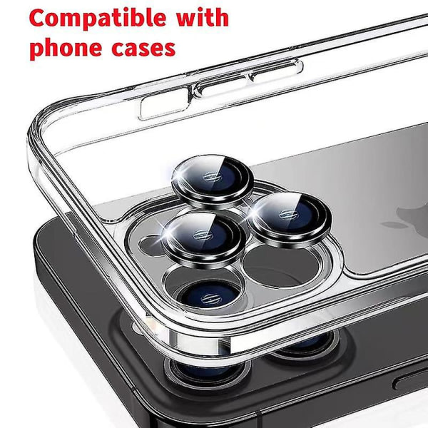 Objektiv för Iphone 14Promax/14Pro Kameralinsskydd Cover Diamond Silver(2st)