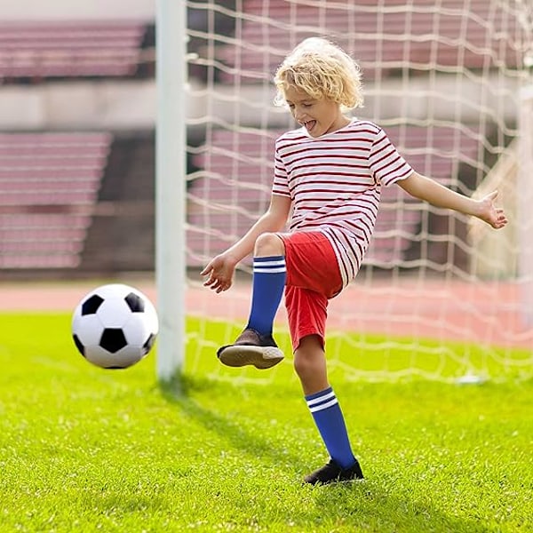 Børnefodboldstrømper, 3 par lange børnefodboldstrømper, åndbare fodbold/basketball/hockey sportsgrebstrømper til drenge, piger, teenagere