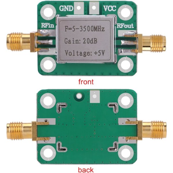 5-3500MHz Wide Band 20dB High Gain LNA Low Noise Ham Radio RF-forsterkermodul med skjermet etui for kortbølget FM-TV