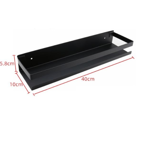 Væg hylde - Sort metal Sort - 40cm