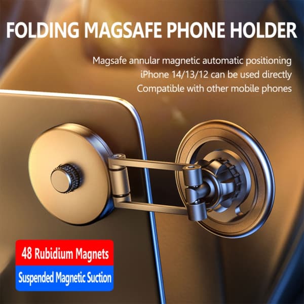 Mobiltelefonholder Bil Dashboard Mount Magnetisk stativmontering til Tesla Magsafe Sort