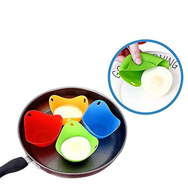 Äggkokare i silikon Set med 6 Perfekta Pocherade ägg Mikrovågsugn eller Spishäll Äggkokare (slumpmässig färg)