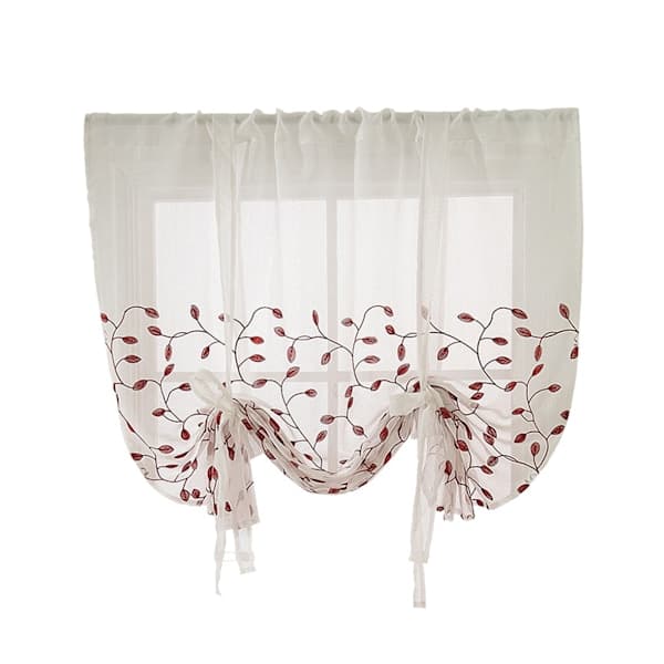Polyestergardiner med blommönster, korta och draperade för heminredning