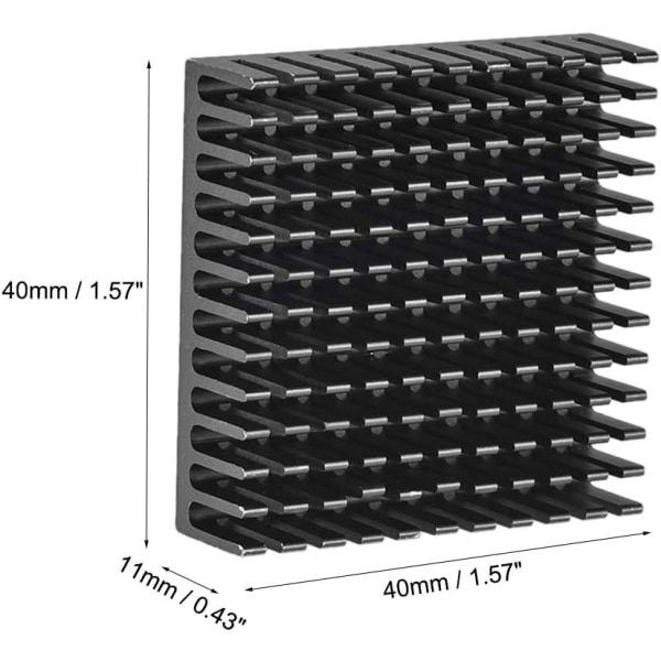 Elektroniset jäähdytyslevyt askelmoottorille, 3D-tulostin 40x40x11mm Musta 4kpl