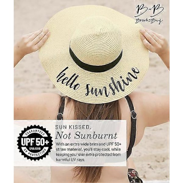 Broderede sommerhatte til polterabend - Slappe solhatte til brudebruser - Strand- og feriehat til kvinder