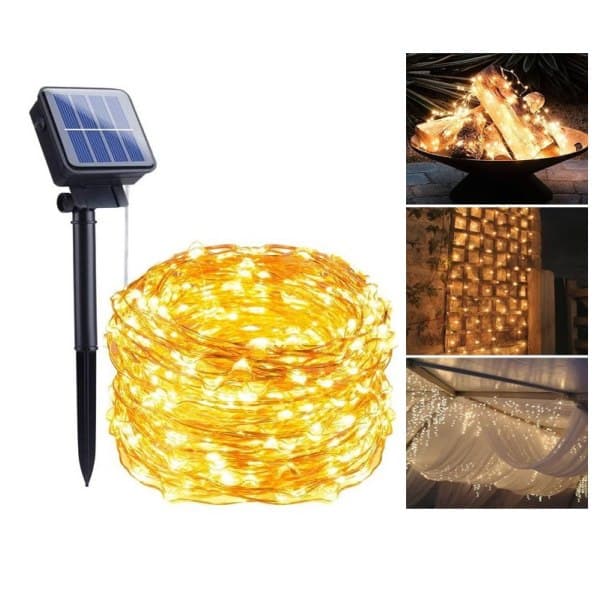 LED-lysslynge med solcelle 10 meter 1-pakning