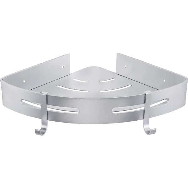 Brusehylde uden hjørneboring og køkkenbrusekabine, patenteret lim + selvklæbende, aluminium, mat finish, 1 stk sølv