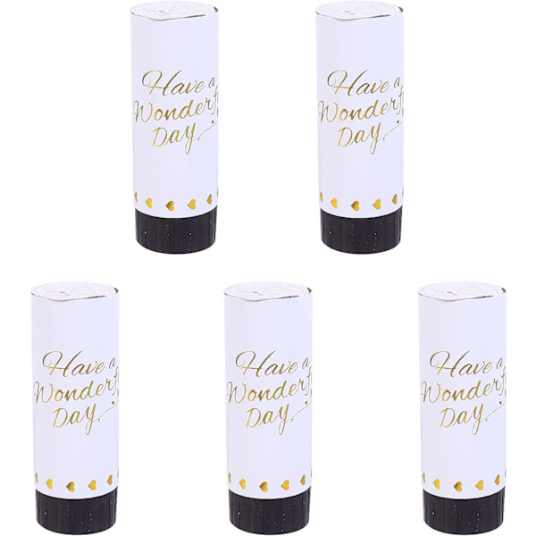 Konfetti Kanon, Håndholdt Konfetti Rør Bryllup Konfetti Dekoration Tilbehør Bryllup Kanon 5stk (Hvid, 11cm)